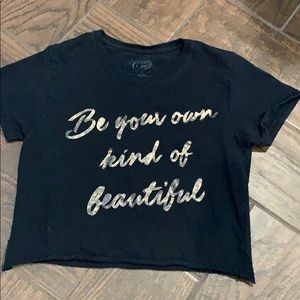 T shirt black crop